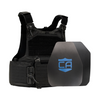 Black M.O.D. carrier with shooters & SAPI cut steel body armor plates with standard coating