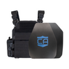 Black Recon Tactical Carrier with a shooters cut & SAPI cut steel plates featuring Standard Coating