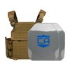 Brown Recon Tactical Carrier with two SAPI cut steel plates featuring protective PolyShield Spall Coating