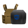 Brown Recon Tactical Carrier with two SAPI cut steel plates featuring Standard Coating