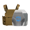 Brown Recon Tactical Carrier with a shooters & SAPI cut steel plates featuring protective PolyShield Spall Coating
