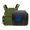 Green Recon Tactical Carrier with two SAPI cut steel plates featuring Standard
