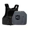 Black M.O.D. carrier with a AV2 shooters & SAPI cut steel plates featuring protective PolyShield Spall Coating