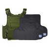 Green M.O.D. plate carrier with CaliberX soft wrap around body armor panels