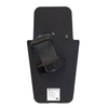 Backside of black 16" x 30" Caliber Armor Rifle rated Level III+ RF2 Ballistic Shield with three position handle setup for right handed use, for a left handed shooter on a white background
