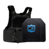 Black M.O.D. carrier with two LevelIV SAPI cut ceramic plates