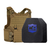 Tan M.O.D. carrier with LevelIV shooters & SAPI cut ceramic plates