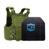 Green M.O.D. carrier with two LevelIV SAPI cut ceramic plates