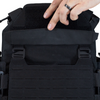 front side of Black plate carrier with g hook placard