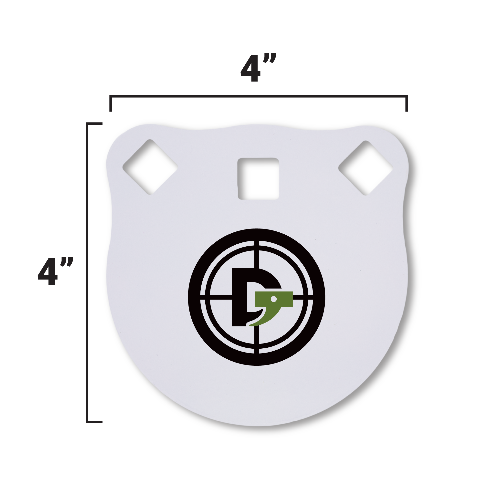 Double Tap Industries 3/8" thick steel AR500 steel gong 4 inch target painted white for shooting practice