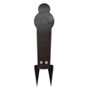 Raw 16" steel popper ground stake target assembled on white background