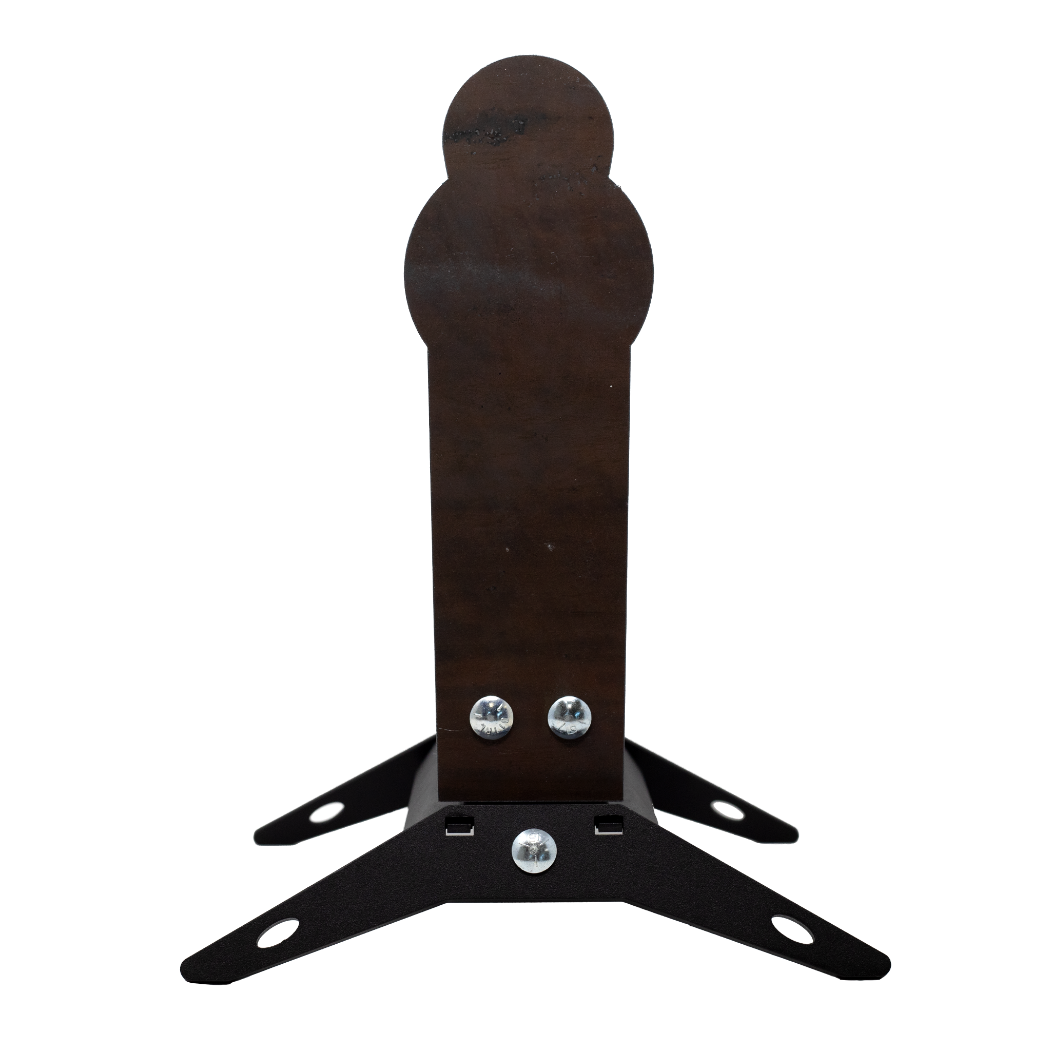 Raw 12" popper target with black powder coated base