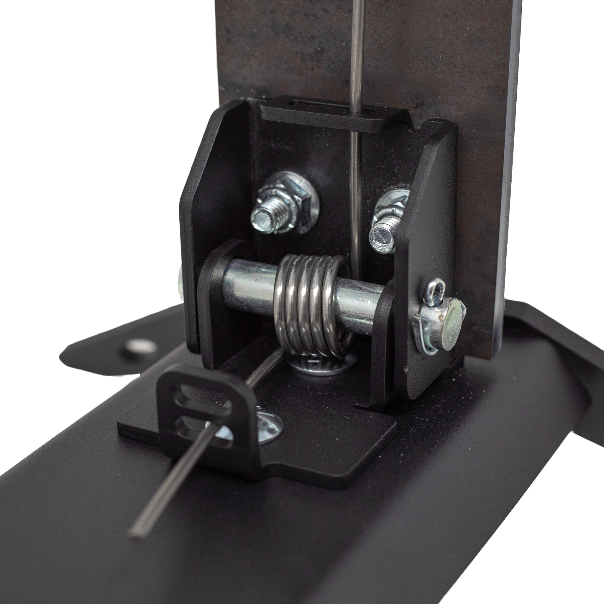 Upclose shot howing how the spring is assembled into the back of the rimfire steel target