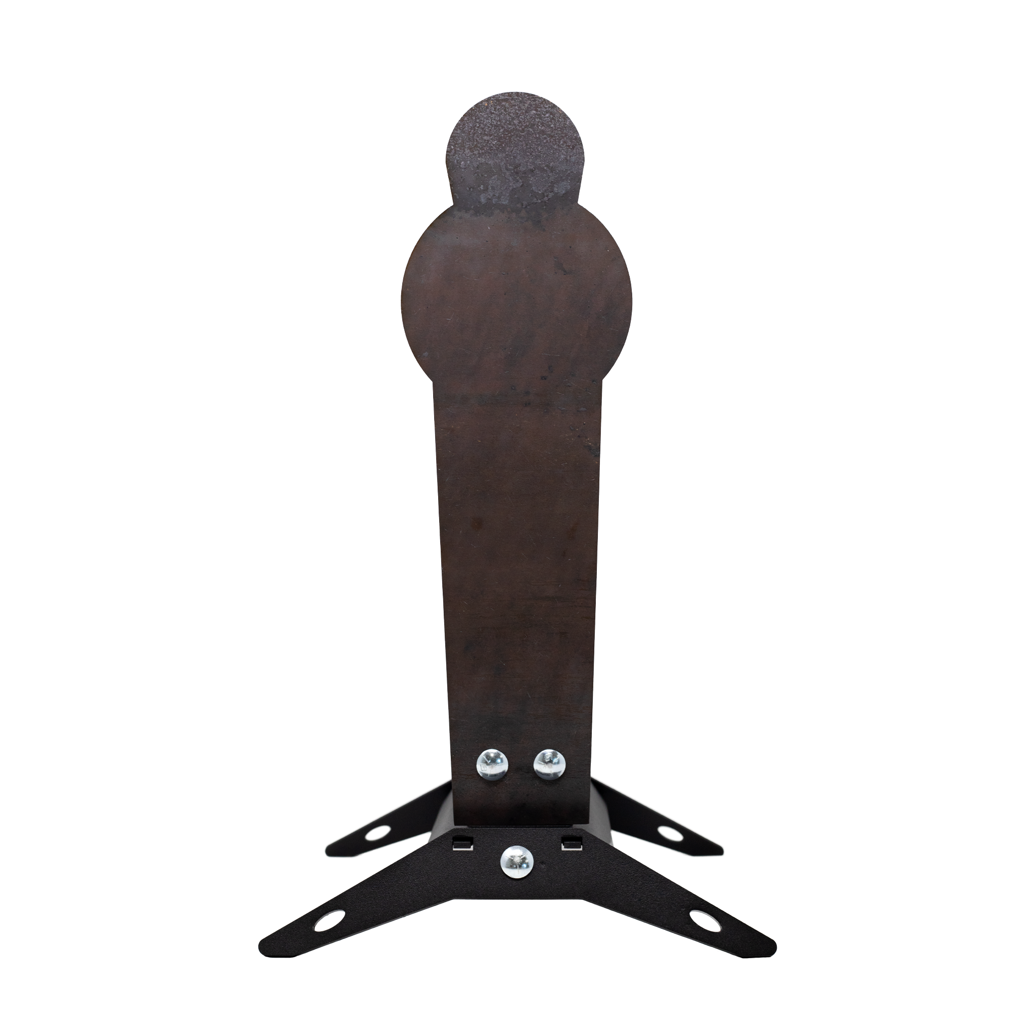 Raw 16" popper target with black powder coated base