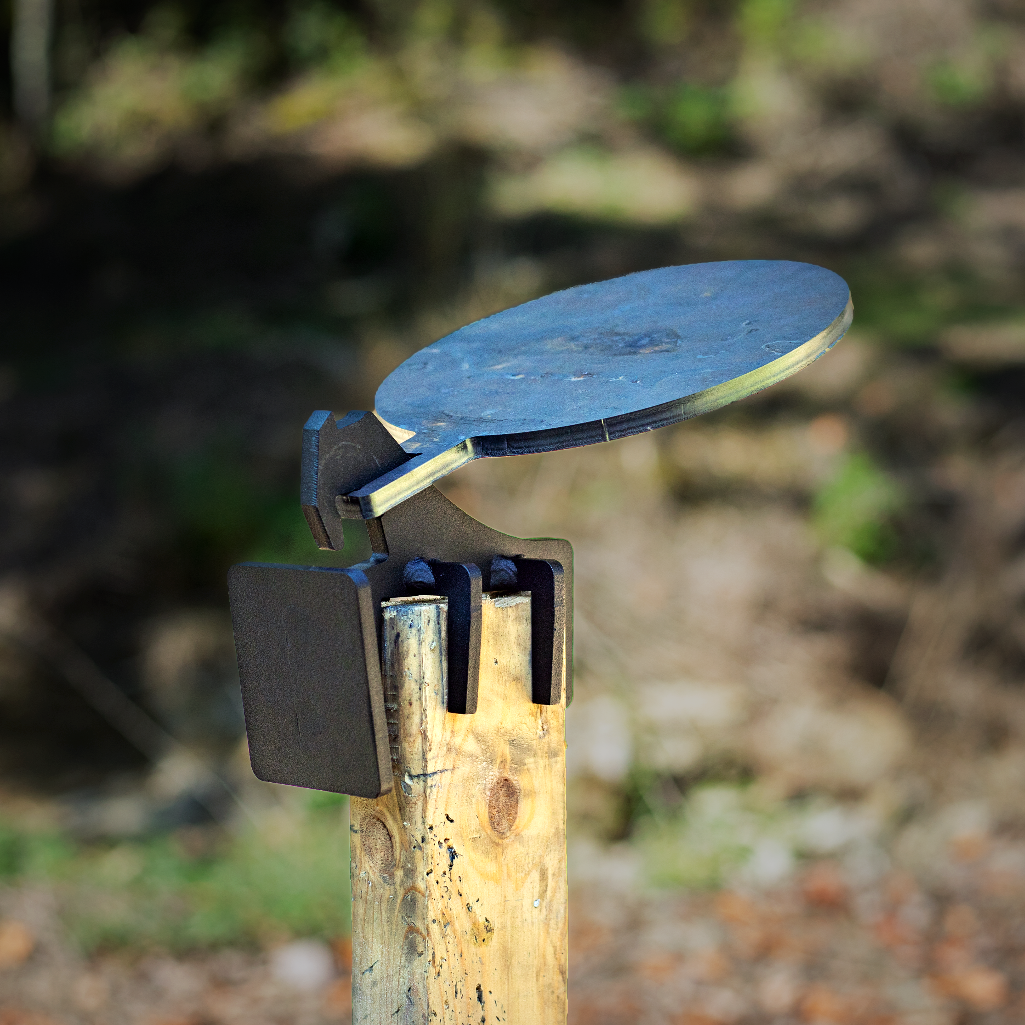 Knock over target with 2x4 black powdercoated hanger