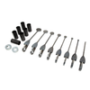 unassembled view of rimfire kyl targets, locking collar, steel targets & spacers