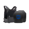 Black Phantom carrier with two SAPI cut steel body armor plates with standard coating