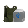 Olive Drab Green Phantom carrier with two SAPI cut steel body armor plates with protective PolyShield anti-spall coating