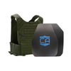 Olive Drab Green Phantom carrier with shooters & SAPI cut steel body armor plates with standard coating