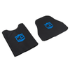 Black CaliberX PRO Front and rear NIJ Level IIIA HG2 Soft Body Armor panels for MOPC Carrier with blue CA Logo decals on a white background