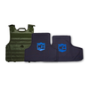 Green NC Star Vism Expert Plate Carrier X-Small with Level IIIA Soft Body Armor Panels on a white background