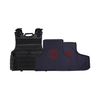 Black VISM Expert Plate Carrier, size X-Small with two CaliberX Core Soft Armor wrapaound panels with red CA decals - NIJ Level IIIA HG2 on a white background