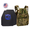 NIJ level iv hard body armor package, shooter cut plates with a MultiCam DV8 plate carrier, made in the USA by Caliber Armor 