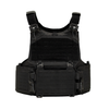 Front View of Black Modular overt defense plate carrier white background