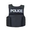 rear view of blackpatrol body armor vest with POLICE velcro ID  patch