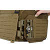 cummerbund detached from front of  tan carrier, detach by pulling the strap downward