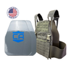 NIJ level III hard body armor Maritime package, shooter cut plates with a Ranger Green DV8 plate carrier, made in the USA by Caliber Armor 