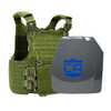 Green M.O.D. carrier with shooters &  SAPI cut UHMWPE Maritime plates with waterproof coating
