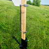 up close back view of 20 inch 2x4 protector plate assembled at an outdoor range