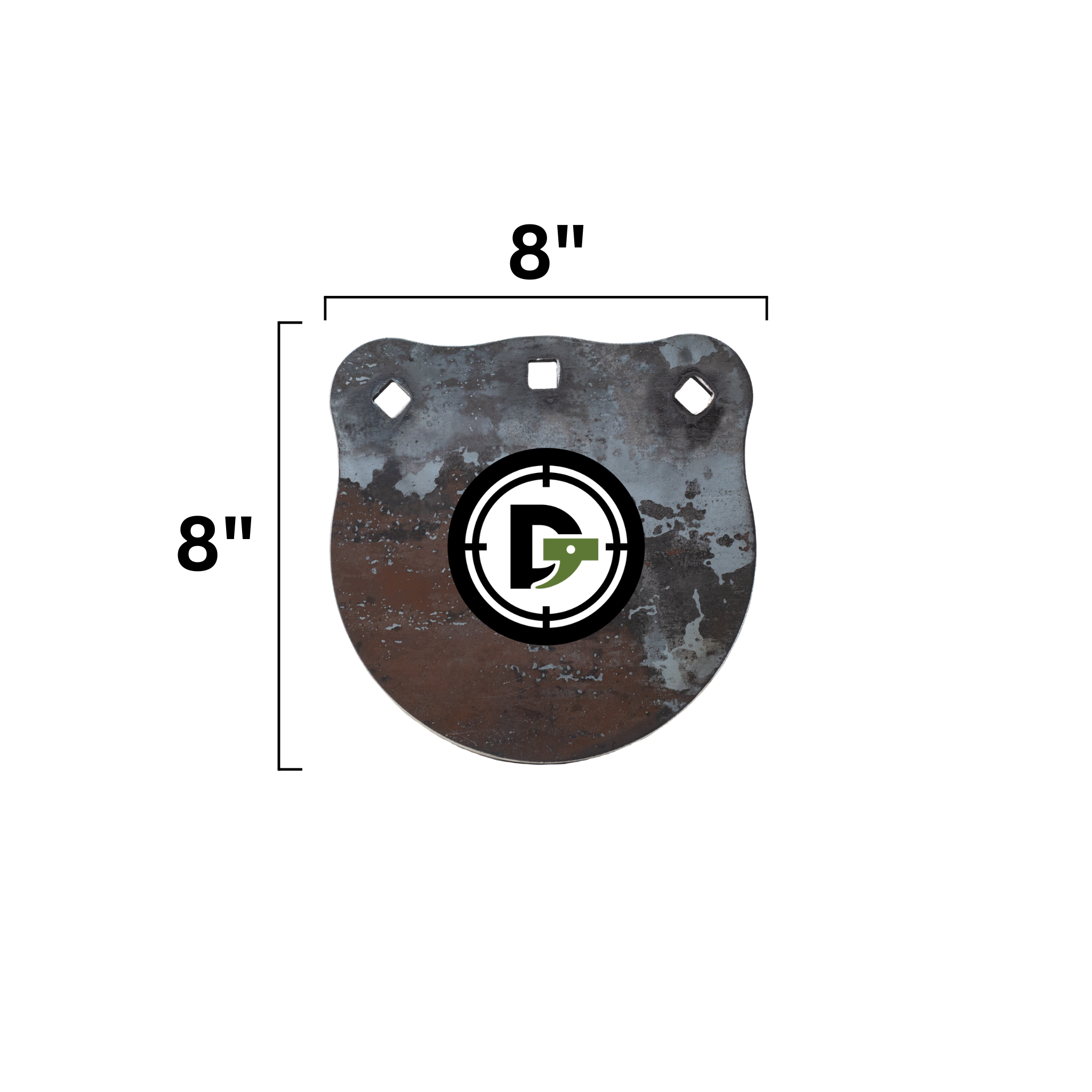 Double Tap Industries 1/2" thick steel 8"x8" AR500 steel gong target for shooting practice