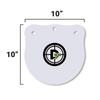 Double Tap Industries 3/8" thick steel AR500 steel gong 10 inch target painted white for shooting practice