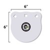Double Tap Industries 3/8" thick steel AR500 steel gong 6 inch target painted white for shooting practice