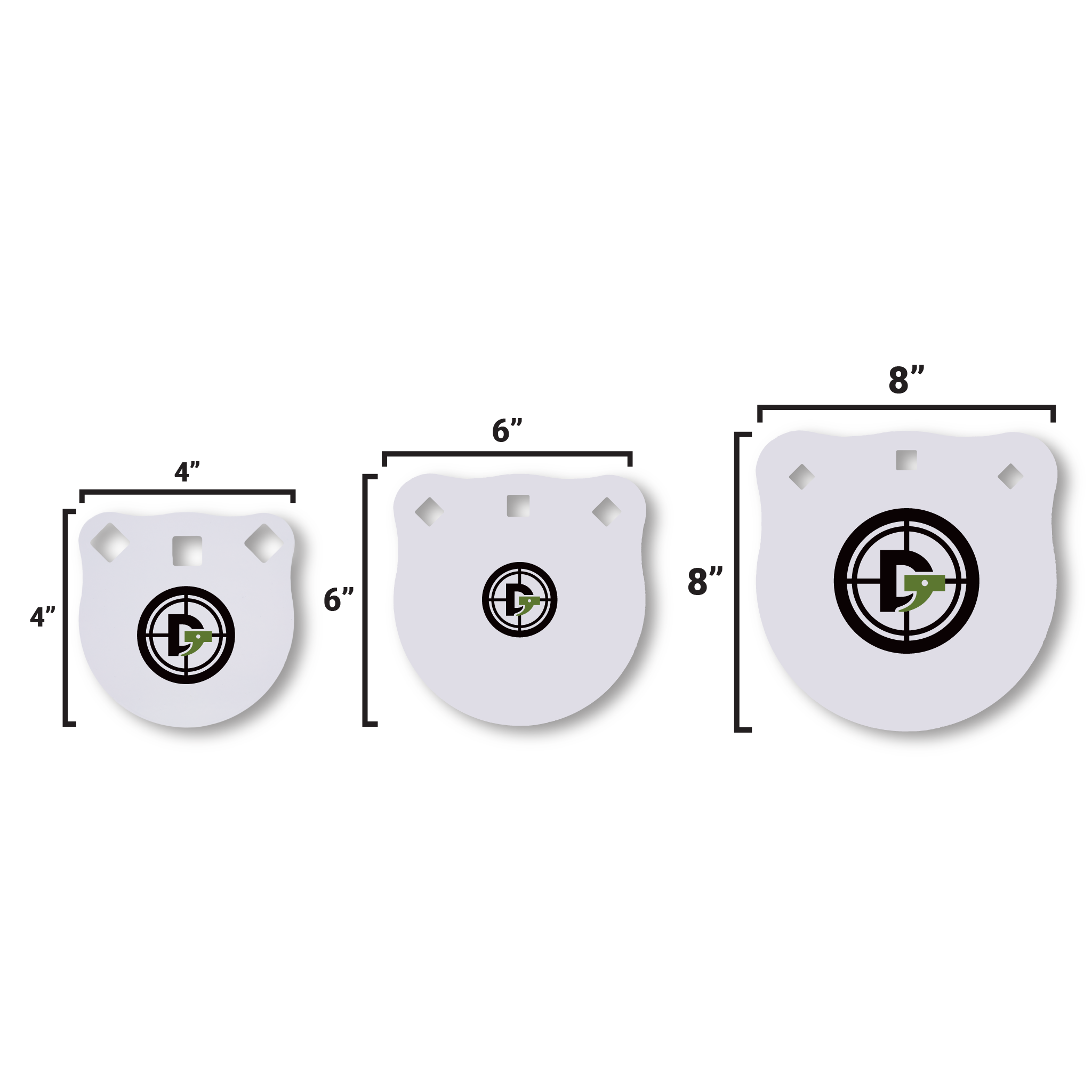 Double Tap Industries 3/8" thick steel AR500 steel gong targets painted white for shooting practice
