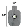 Double Tap Industries 3/8" thick raw steel 12"x20" AR500 steel target Front View of Silhouette Target for Shooting Practice 