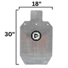 Double Tap Industries 3/8" thick raw steel 18"x30" AR500 steel target Front View of Silhouette Target for Shooting Practice 