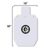 Double Tap Industries 3/8inch thick 18"x30" AR500 Steel Painted White Front View of Silhouette Target for Shooting Practice 