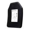 NIJ Level IV hard body armor plate from the side showing the multicurve shape that helps the plate naturally fit your body's curves