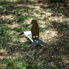 Raw prairie dog-shaped steel 22LR target on stand - target springs back up when hit