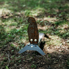 Raw prairie dog-shaped steel 22LR target on spring popper auto reset stand