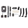 all components laid out on a white background showing how the vital strike reactive steel Target + metal spiked stand will arrive to the customer
