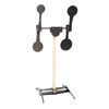 Large 3/8 inch steel dual spinning reactive target assembled on a 2x4 stand