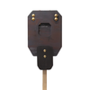 ar500 vital strike reactive target mounted on a 2x4 showing the head paddle in the down position, hit the chest & the head will pop back up into position