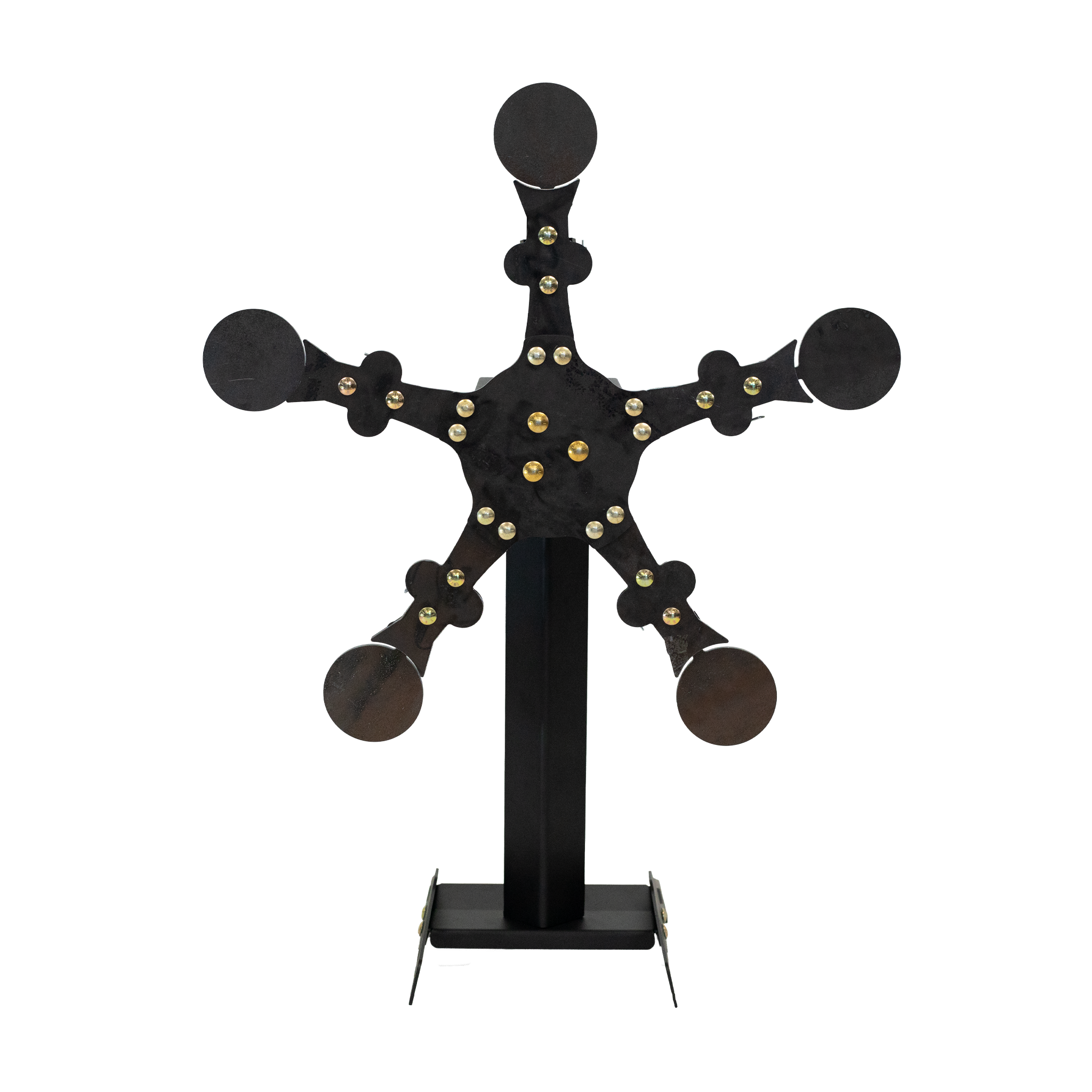 Five Paddle Rimfire Texas Star spinning steel target on a white background
