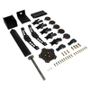 Unassembled view of all components that are included when you buy the five paddle rimfire texas star