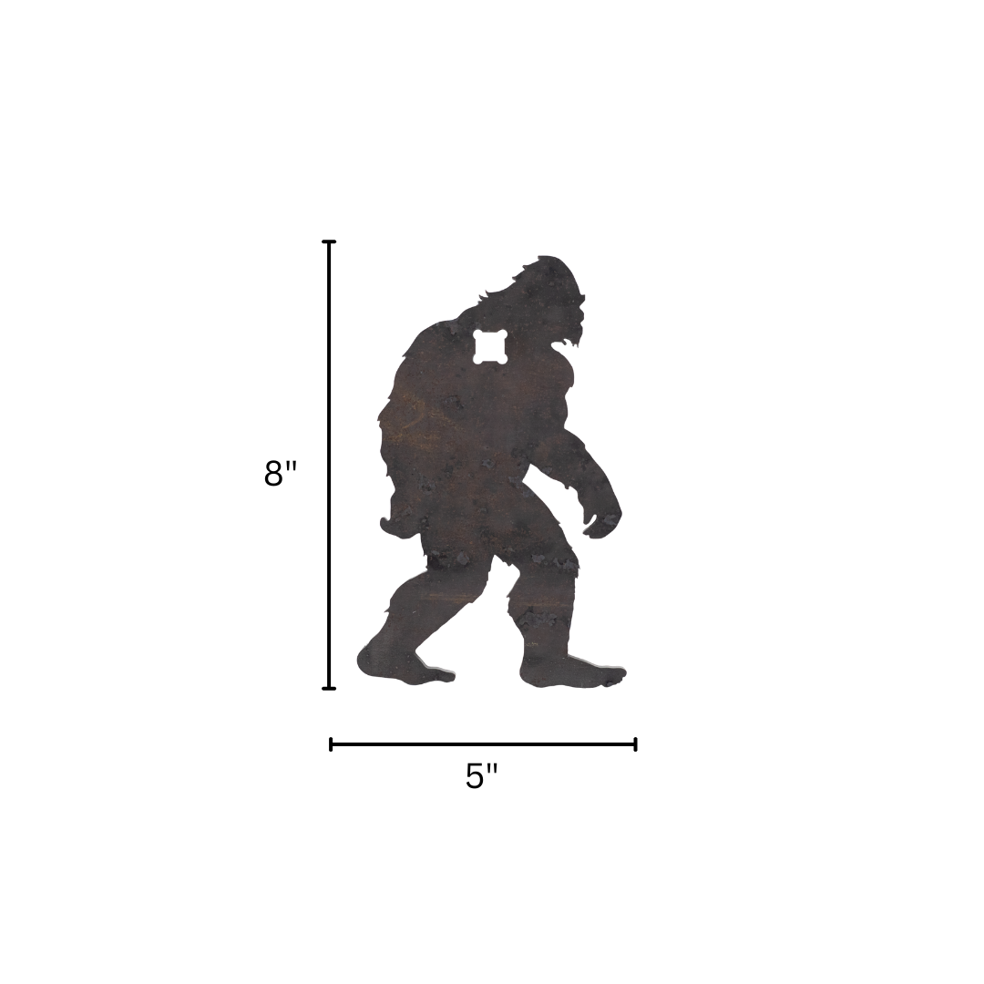 Small Silhouette of a bigfoot shape on a white background meant for rimfire target shooting with dimensions