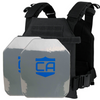 Black AR550 Quick Response Package with SAPI style armor plates with polyshield coating